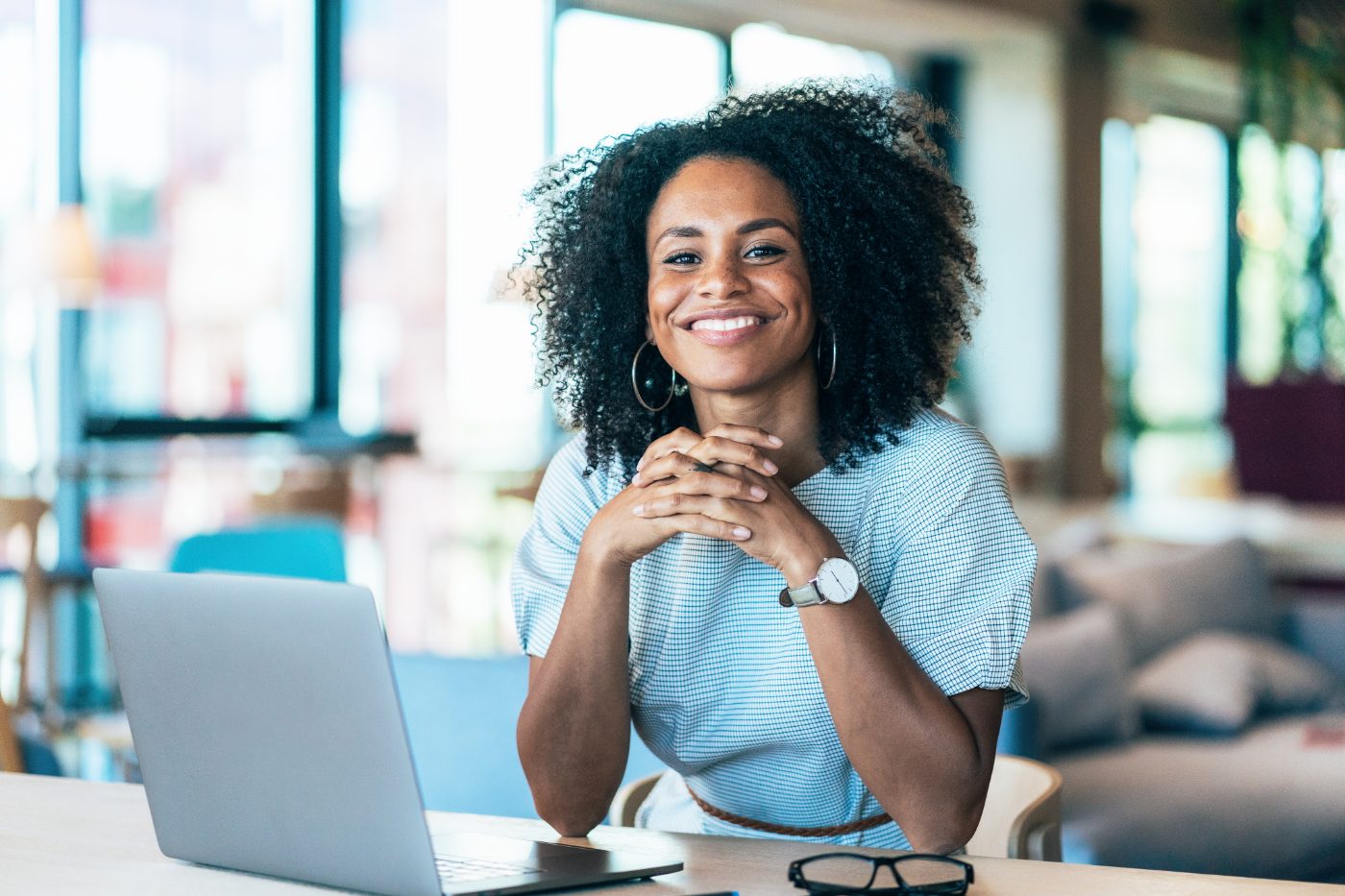 Financial advisor reviewing insights dashboard
